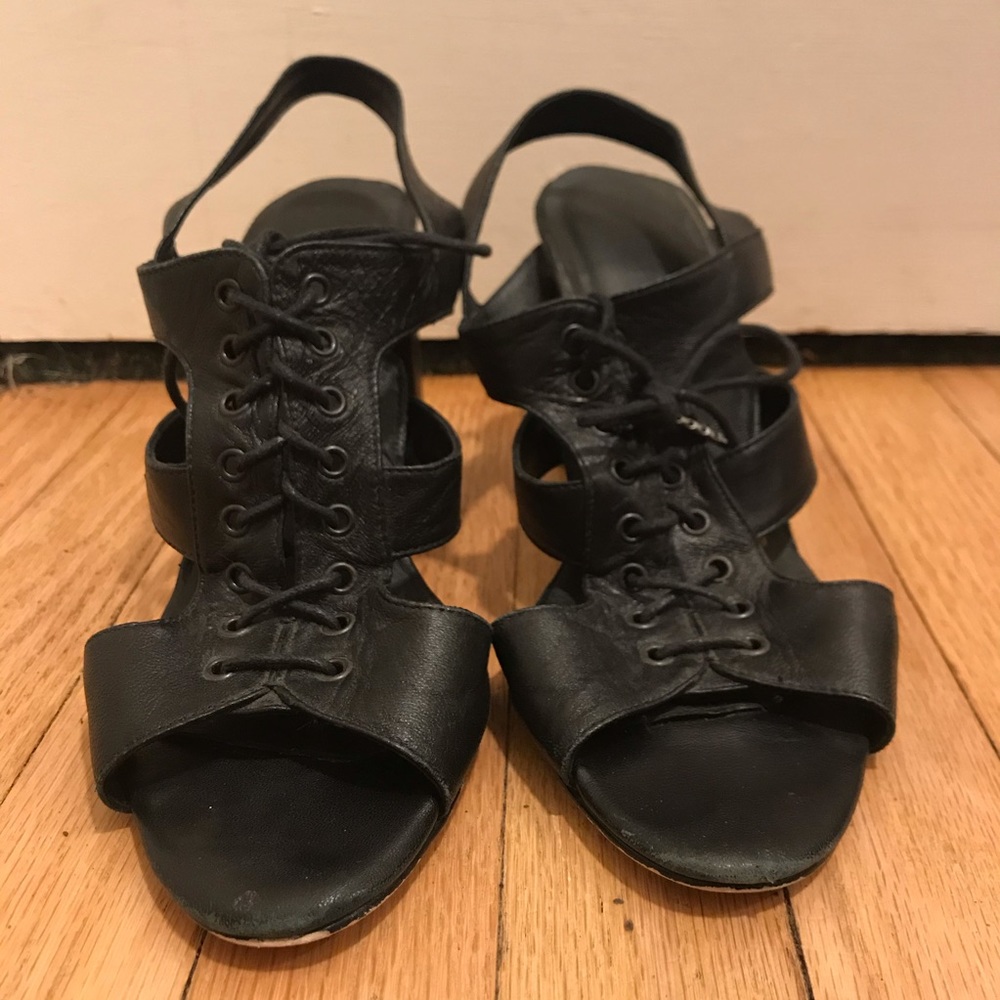 L’AGENCE Lambskin Leather Cut Out Heels